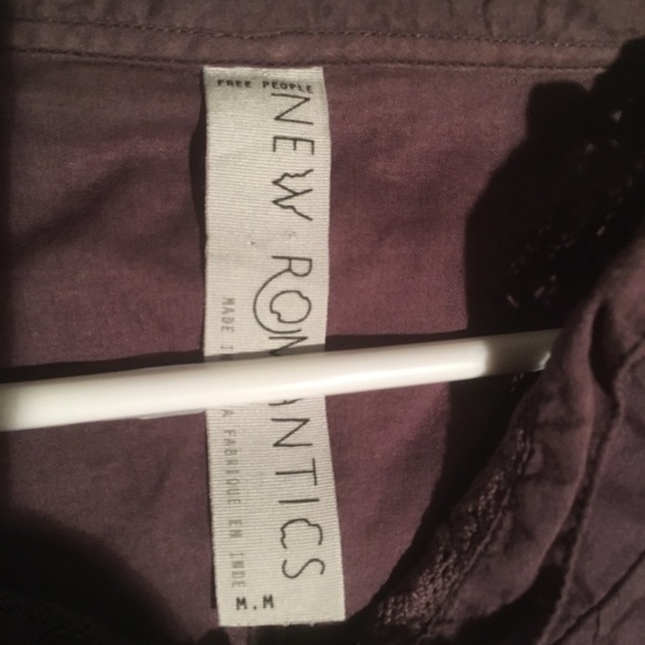 Free People long sleeve button up w/lace; size M - Picture 6 of 6